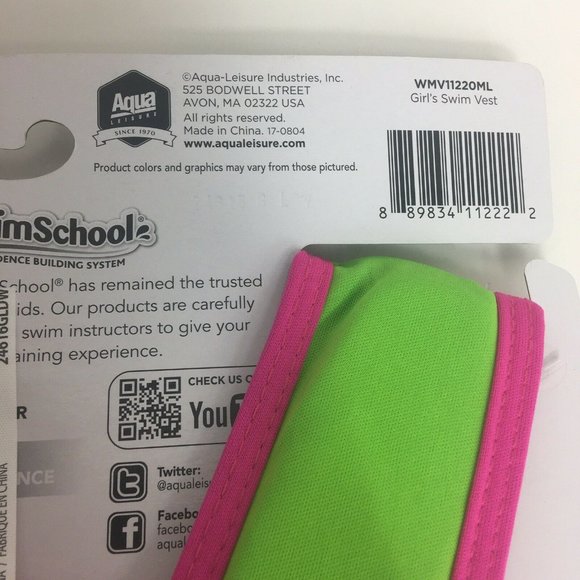 Swim School Swim Training Vest Level 2 UPF 50 33-55 LBS 22" Chest Flamingo New - Picture 7 of 12